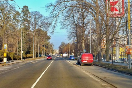 Olomoucká ulice u Kauflandu